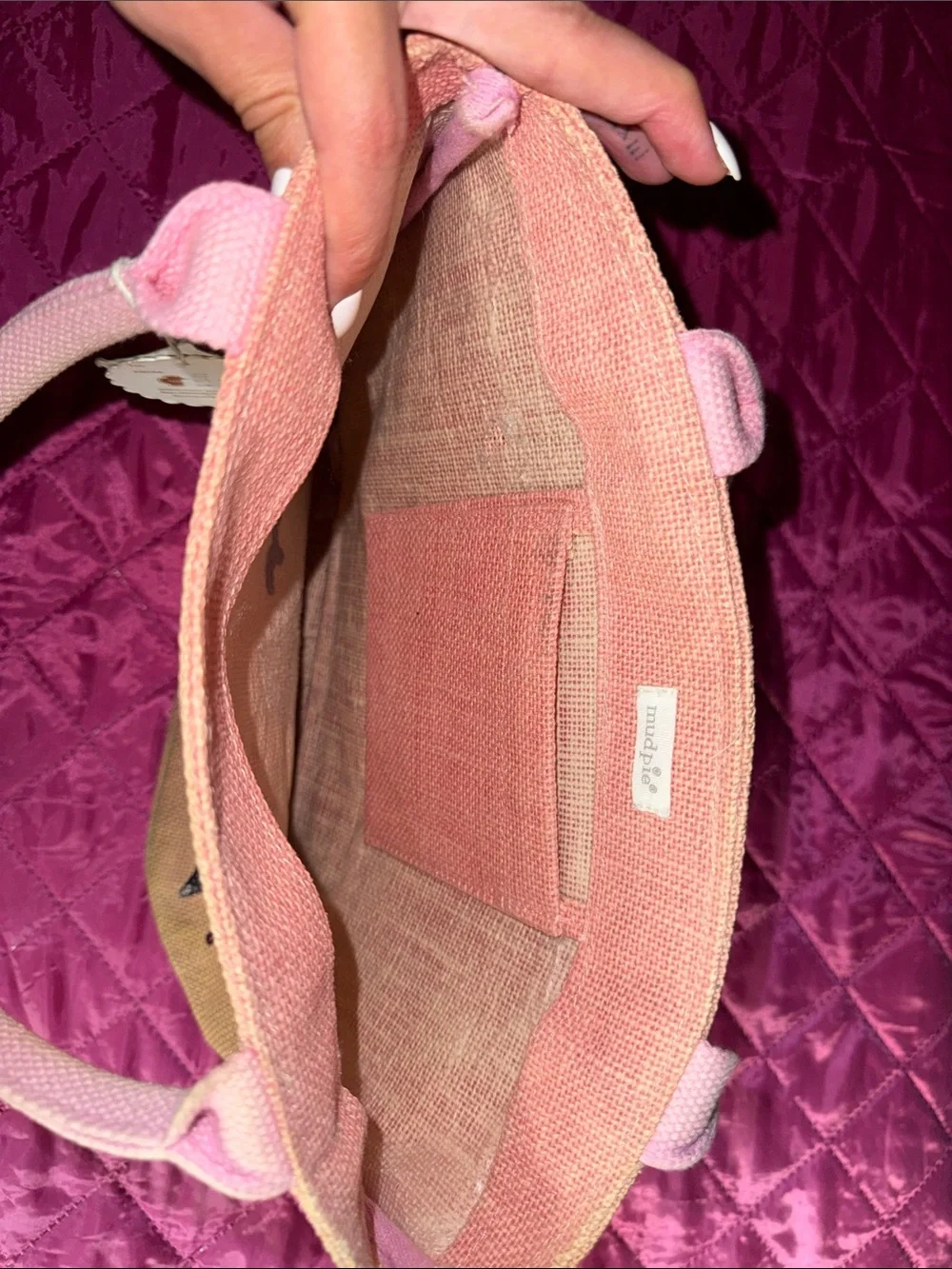 Mudpie Sequin Unicorn Tote Bag - Pink